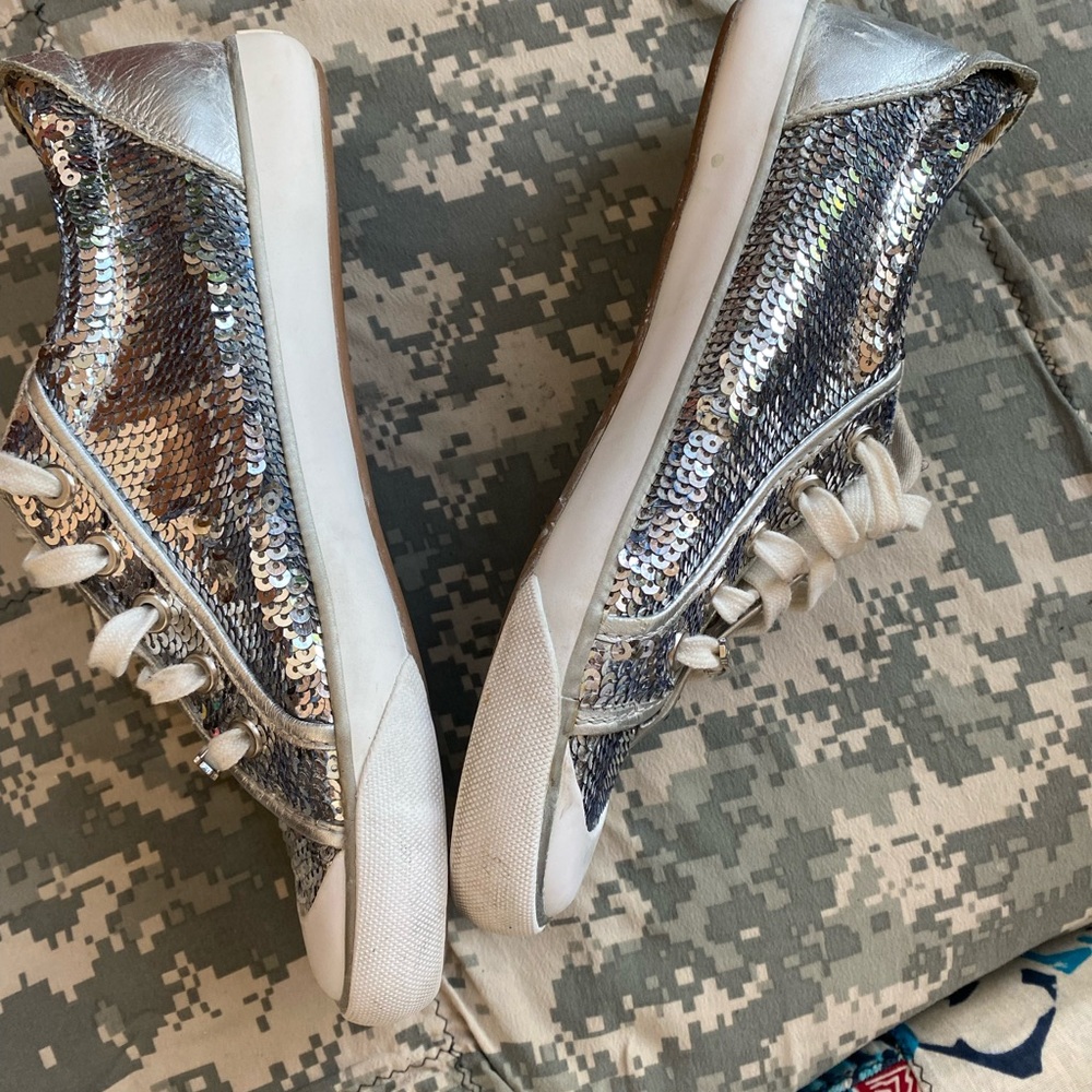 Coach Garrett Silver Sequin Women's Sneakers S 8B - Picture 11 of 13
